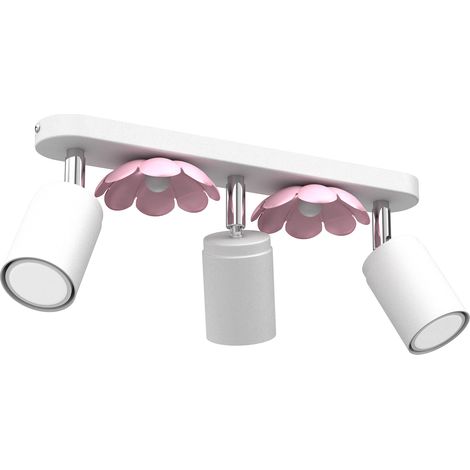 Barra soffitto 3 spot orientabili bianca GU10 Flower