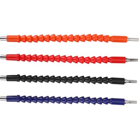 Lot de 4 rallonges d'embouts de tournevis à tige flexible, support de foret, lien de connexion, tige hexa (1/5)