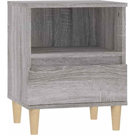 Table de chevet étroite, Table d'appoint Sonoma gris 40x35x50 cm SH3102 (1/5)