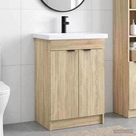 vidaXL Badezimmermöbel-Set Sonoma-Eiche 78,5 x 37,5 x 81 cm (1/5)