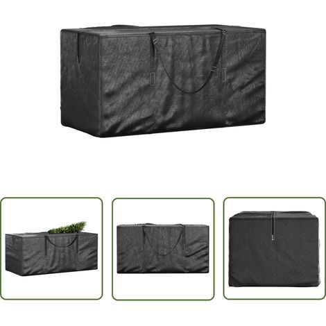 The Living Store Sac de rangement pour sapin de Noël noir 150x75x75 cm PE - Sac De Rangement Sapin De Noël - Housse Sapin De Noel - Protection Sapin De Noël - Rangement Extérieur - Stockage Hivernage (1/5)