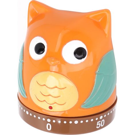 Minuteur mécanique à remontoir de 60 minutes, mignon et rotatif, avec un joli dessin animé, idéal pour apprendre. (1/5)