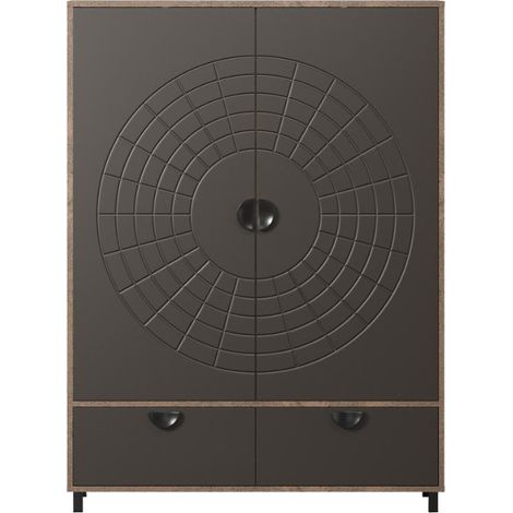 Fusion Vitrinenschrank 2 Türen, 2 Schubladen Bronze-Dekor. (1/5)