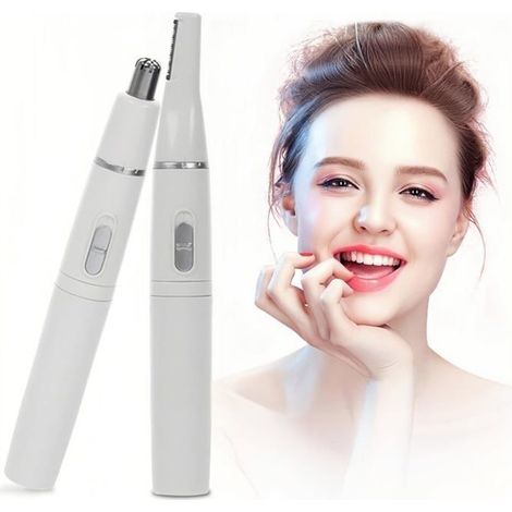 Tondeuse à poils de nez pour hommes et femmes, tondeuse électrique 2 en 1 pour le nez, les oreilles et les sourcils, rasoir pour le visage et les lèvres (1/5)