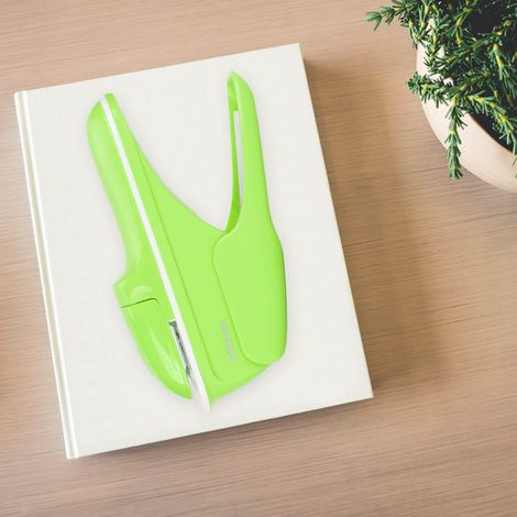 Relieuse manuelle sans agrafes pour documents et carnets, outil de reliure écologique avec perforateur inclus (Vert) (1/4)