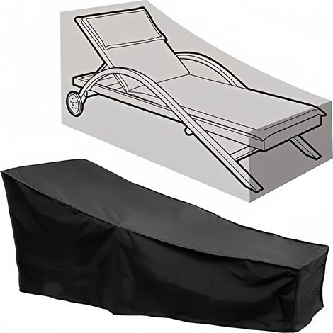 Housse de chaise longue jardin imperméable coupe-vent et résistante aux UV Oxford x cm 210D 200 68 70 tissu (1/4)