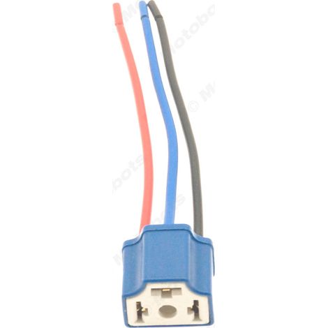 Douille de lampe en céramique H4-21 pour voitures - Adaptateur de fil à tête droite (1/4)