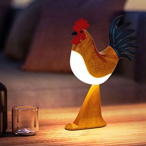Lampe tactile en forme de poulet - Lampe de nuit bébé - Lampe en forme de coq - Lampe de nuit rechargeable pour enfants - Lampe de (1/5)