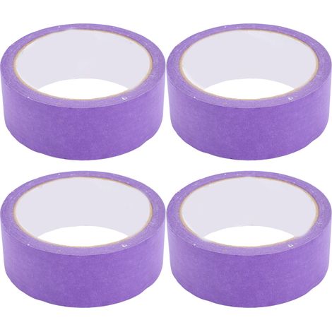 GARRYFIZH Lot de 4 rouleaux de ruban adhésif crépon pour peintre, sans résidus, 35 mm x 20 m, violet, idéal pour la peinture et la finition automobile. (1/5)