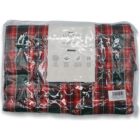 Lot de 6 - GAMUSI - Serviettes de table Noël - Carreaux vert 45x45cm - Ultra résistantes et OEKO-TEX - Voir photos (1/4)