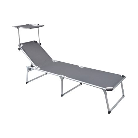 Lit à trois pieds avec baldaquin en aluminium, gris textilène MALIGI HOME MG-FABRIZIA Gris (1/2)