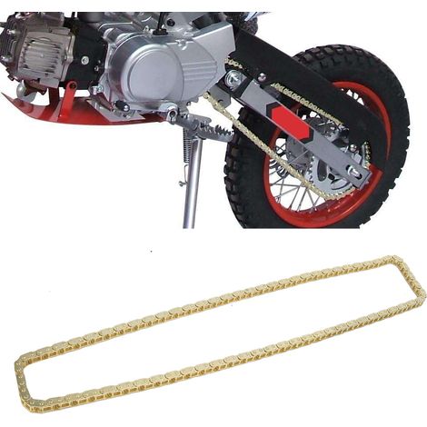 Chaîne de transmission dorée compatible avec les mini-motos tout-terrain refroidies par air de 47 et 49 cm³ (0,31 pouce). (1/5)