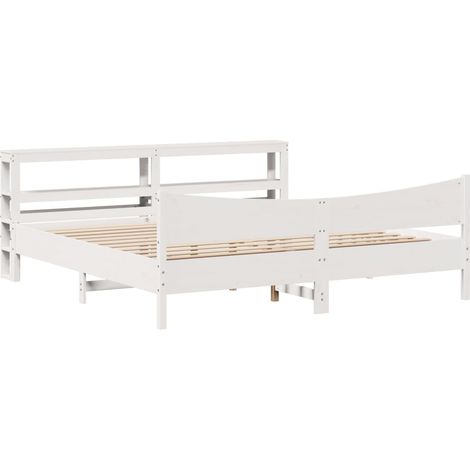 Maison Exclusive - Estructura cama cabecero madera maciza pino bl
