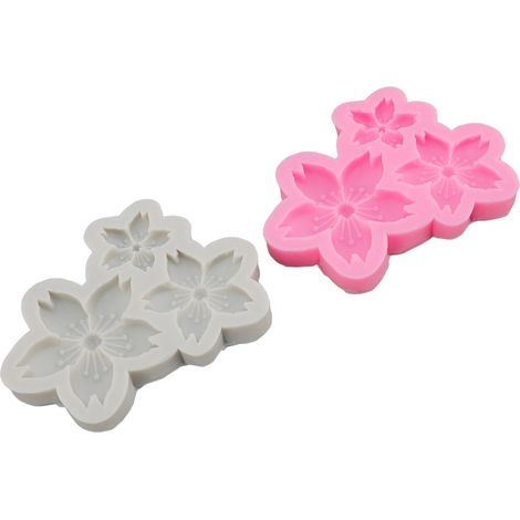 2-teiliges Silikon-Formenset mit Blütenmotiv, antihaftbeschichtet, temperaturbeständig, spülmaschinenfest, ideal zum Formen von Blumen für Bäckereien (1/5)