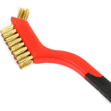 Vente directe d'usine de mini brosses de nettoyage double face en fil d'acier inoxydable et nylon de 18 cm (7 pouces) pour le nettoyage et l'élimination de la rouille, brosse à dents industrielle en f (1/5)