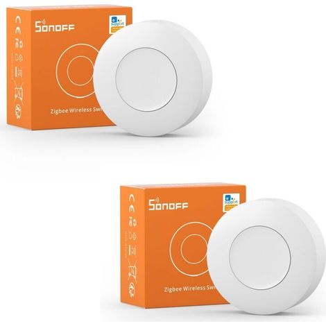 SONOFF SNZB-01P ZigBee 3.0 Wireless Switch, Smart Scene Link, with Three Control Options - Single/Double/Long Press, Compatible with Alexa/Smartthings/IFTTT (2 Pack) (1/4)
