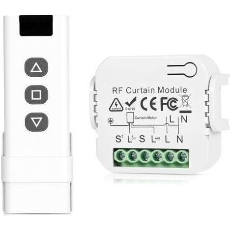 Kit de commande de volet roulant sans fil - Interrupteur sans fil pour volets roulants - Montage facile - Portée jusqu'à 100 m - Blanc (1/5)