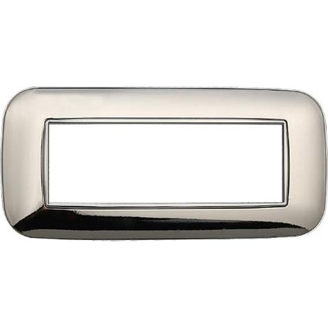 Plaque compatibles Bticino Axolute 6 modules plastique couleur chrome poli Orbis série Moon Ettroit AN91613