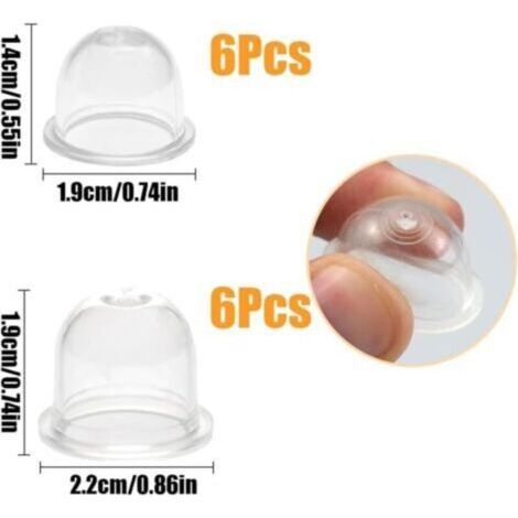 12 amorces blanches pour pompes à ballon, godets d'huile de carburateur de pompe à carburant 19 mm/22 mm pour tondeuses à gazon, débroussailleuses FS38 FS40 FS45 FS50 FS55 FS75 FS80 (1/4)