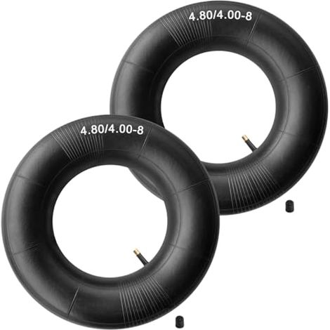 Lot de 2 chambres à air de rechange 4,80/4,00-8 avec valve TR-13, chambre à air robuste pour brouette, tondeuse, diable, tracteur, chariot de jardin, chariot de golf (1/5)