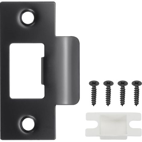 Plaque de serrure de porte 2-3/4" Plaque de porte avec vis noir (1/5)