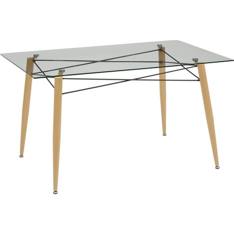 Tavolo da pranzo jindo a 6 posti in vetro temperato 140x80x77cm - Atmosphera créateur d'intérieur