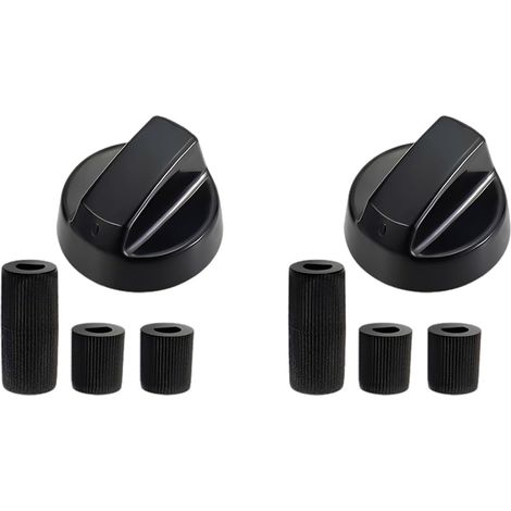 4 Pièces Bouton De Cuisinières Commande Universel, Avec 3 Adaptateurs De Tailles Différentes, Pour Toutes Les Marques De Fours, Cuisinières Et Plaques De Cuisson (Noir) (1/5)