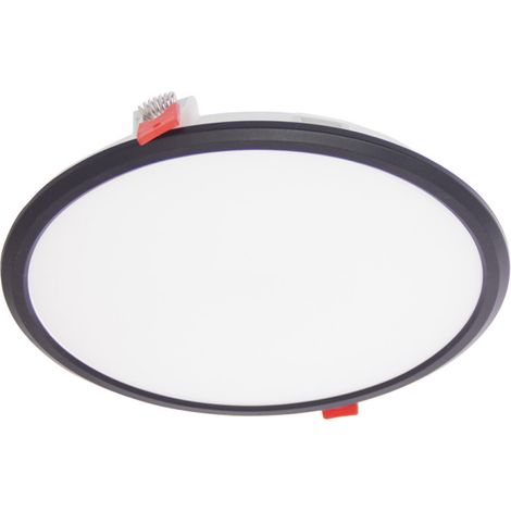 Xanlite – Spot LED encastrable rond extra plat 18W – 2500 lumens – CCT 3000K/4000K/6500K – IP44 – Blanc/Noir – Pour salles de bains et cuisines (1/5)