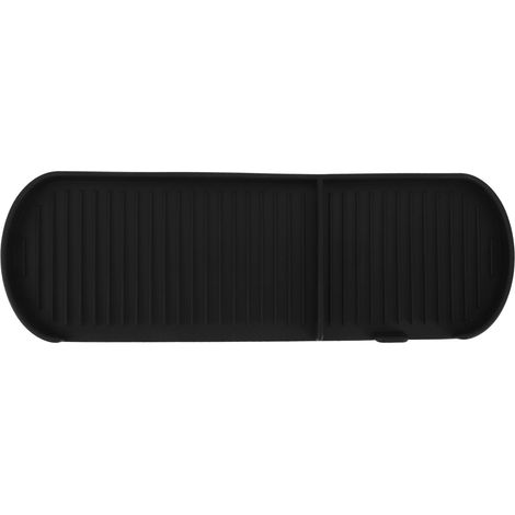 Plateau d'égouttage en silicone alimentaire antidérapant, fond givré, tapis d'égouttage pour salle de bain, noir (1/5)