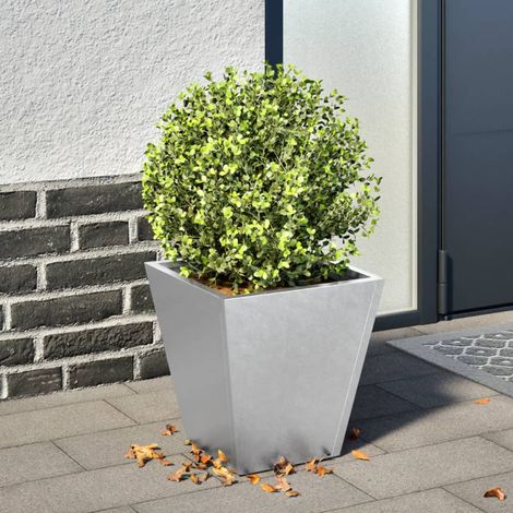 Jardinière Pot de Fleurs 30x30x30 cm acier galvanisé CFW65713 (1/5)