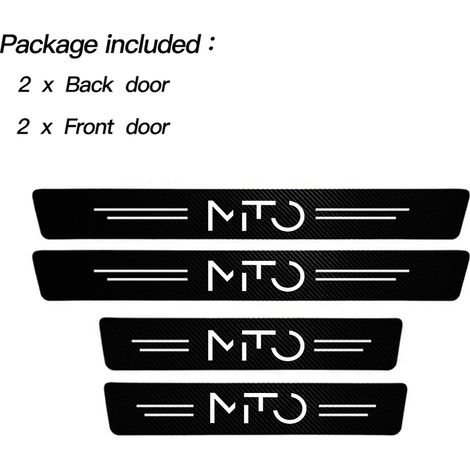 (4 pièces) Seuil de porte latéral autocollant en fibre de carbone,protection anti-rayures,imperméable,pour Alfa Romeo Mito (1/3)