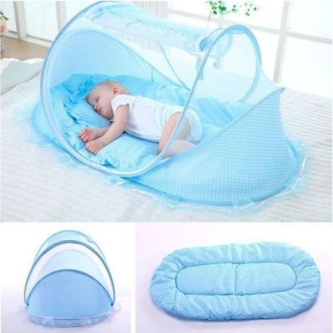 Bed pliant tent moustique for baby - WANGLAI - Blue (1/4)