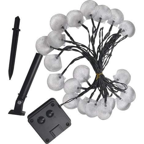 Guirlande lumineuse solaire Shell, 6M/19,7FT, 30 lumières, mariage, anniversaire de Noël, chambre de vacances, cour décorative, lumières LED, éclairage de fête, cadeaux de petite amie, blanc chaud-Fei (1/5)