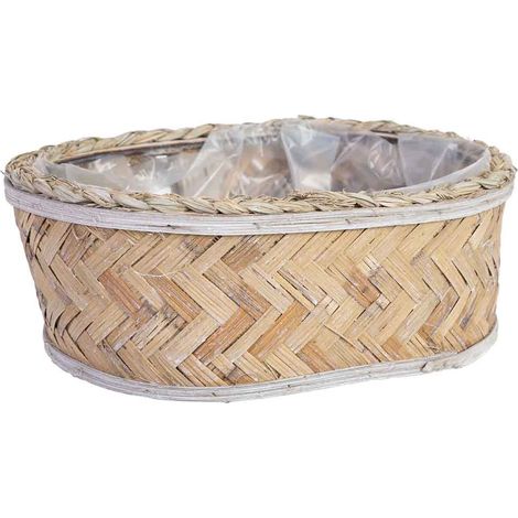 Cesto ovalado marrón 33x25x12h cm (1/5)