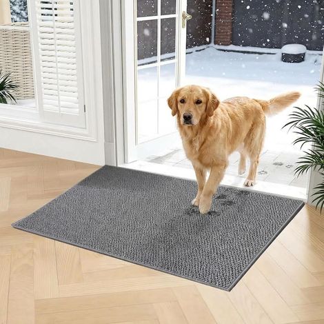 Paillasson Intérieur 80 x 120cm, Tapis d'Entrée Fin Tapis de Porte, Gris (1/5)