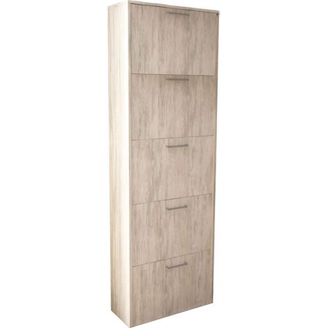Armadio scarpiera con 5 ripiani a ribalta, alta 172 cm. (1/5)
