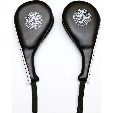 1 Paire de Raqettes Doubles Taekwondo Raquette de Frappe en Cuir pour l'entraînement de Tae kwon do Boxe Karaté(Noir) (1/5)