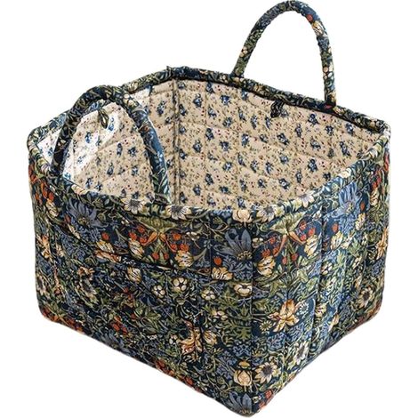 Boho-Vintage-Aufbewahrungskörbe mit Blumenmuster Boho-Vintage-Wäschekorb für Schlafzimmer, Wohnung, Studentenwohnheim, Hotel, Picknick, Camping, Shopping (1/5)