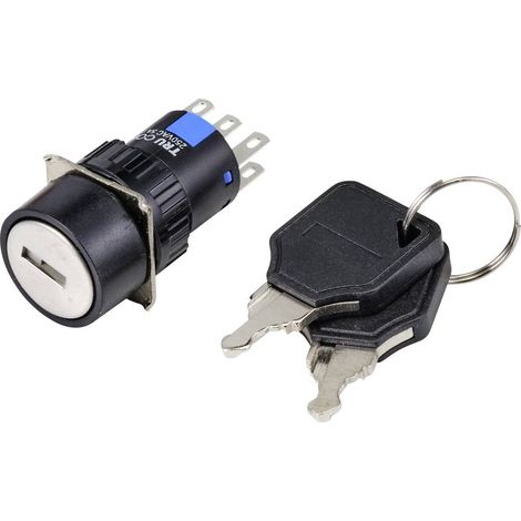 TRU COMPONENTS TC-9219060 Interruttore a chiave 250 V/AC 3 A 2 x On / Off / On Permanente / 0 / Permanente (Ø) 18 mm IP (1/2)