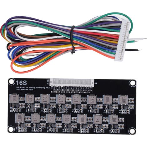 16S Active Battery Equalizer with Wiring Cable Inductive Battery Pack Balancer Board 2‑4.5V