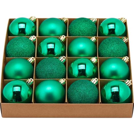 Palline per albero di Natale, colore Verde, tinta unita, in PVC -4 palline da Ø 10 cm (1/3)