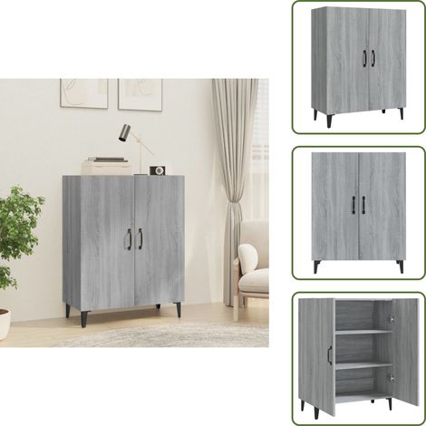 Sideboard Grau Sonoma 70x34x90 cm Holzwerkstoff - Schreibtisch - Wohnzimmermöbel - Sideboard - Regal - Grau (1/5)