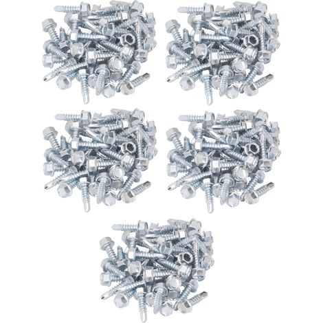 250 vis autoperceuses M4,2 x 16 mm en acier au carbone galvanisé, tête hexagonale de rechange (1/5)