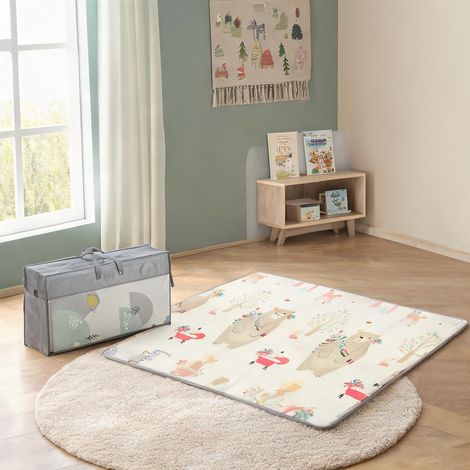 Tapis d'éveil bébé en mousse réversible antidérapant 200 x 150 cm (1/5)