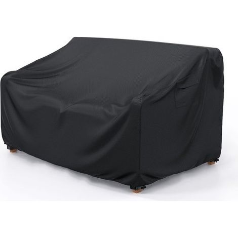 Funda para banco de jardín de 2 plazas - 100% impermeable - Funda para tumbona 264x102x89cm - Resistente - Negra (1/5)