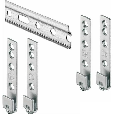 Evotrade – Barre de support en acier 2029 mm – 4 crochets réglables pour meubles suspendus – Fixation multi-points