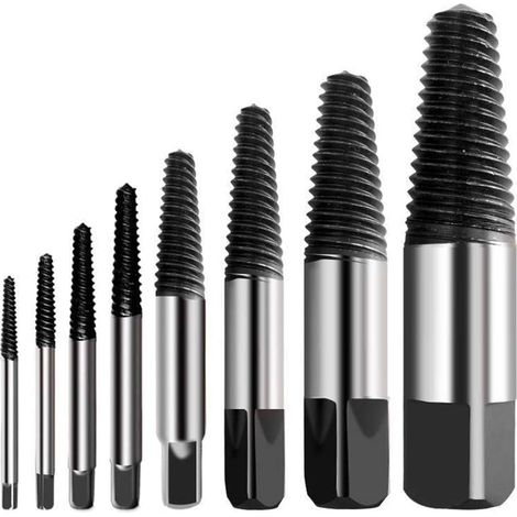 Extraktor für gebrochene Schrauben, Multi-Burst-Schraubenextraktor-Set, Härtegrad: Edelstahl, Extraktor für gebrochene Schrauben, leicht zu schälen, geeignet zum Entfernen beschädigter Schrauben (8 St