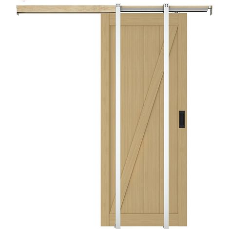 Porta scorrevole con sistema a incasso H205 x L63 cm in Legno e MDF Naturale chiaro - BALERMA