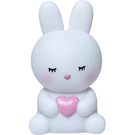 Lampe De Nuit Lapin - Veilleuse Led Avec Bouton Poussoir - Décoration De Pâques Chambre Enfants - 12 X 6,5 X 6,5 Cm - 1 Pièce (1/5)