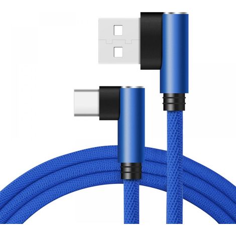 1 Câble USB-C, charge rapide 66W, nylon tressé, connecteur coudé, alliage d'aluminium, pour téléphone Android (1/5)